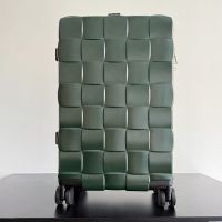 Bottega Veneta Odyssey Cabin Suitcase In 3D Intreccio Polycarbonate Dark Green