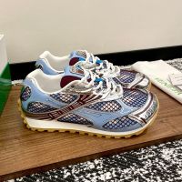 Bottega Veneta Orbit Sneakers Unisex Technical Fabric and Mesh Blue