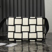 Bottega Veneta Large Cassette Crossbody Bag In Intreccio Canvas Beige