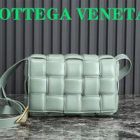 Bottega Veneta Large Cassette Crossbody Bag In Intreccio Padded Lambskin Grey