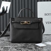 Bottega Veneta Small Ciao Ciao Top Handle Bag In Silky Calfskin Dark Brown