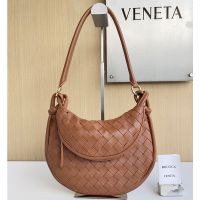 Bottega Veneta Small Gemelli Shoulder Bag In Intrecciato Leather Brown
