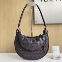 Bottega Veneta Small Gemelli Shoulder Bag In Intrecciato Leather Dark Brown