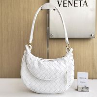 Bottega Veneta Small Gemelli Shoulder Bag In Intrecciato Leather White