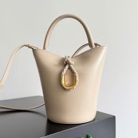 Bottega Veneta Small Liberta Bucket Bag In Smooth Calfskin Beige
