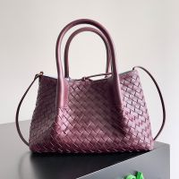 Bottega Veneta Small Pinacoteca Tote 24 In Intrecciato Silky Calfskin Burgundy