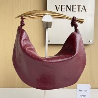 Bottega Veneta Small Sardine Top Handle Bag In Crocodile Leather Burgundy