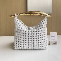 Bottega Veneta Small Sardine Handbag In Crochet Leather White