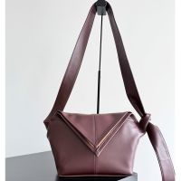 Bottega Veneta Small Sawyer Shoulder Bag In Calfskin Burgundy