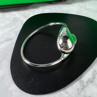 Bottega Veneta Drop Open Cuff Bracelet In Metal Silver