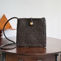 Bottega Veneta Tosca Phone Bag In Intrecciato Leather Coffee