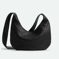 Bottega Veneta Medium Veneto Crossbody Bag In Intrecciato Nappa Leather Black