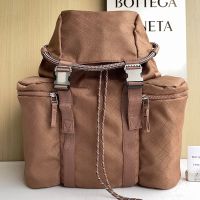 Bottega Veneta Alto Backpack In Jacquard Nylon Brown