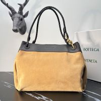 Bottega Veneta Andiamo Parachute Shoulder Bag In Suede and Leather Brown/Black