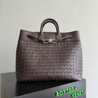 Bottega Veneta Andiamo Voyager Weekender In Intrecciato Leather Coffee