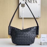 Bottega Veneta Baby Solstice Shoulder Bag In Intrecciato Leather Black