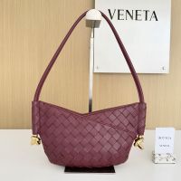 Bottega Veneta Baby Solstice Shoulder Bag In Intrecciato Leather Burgundy