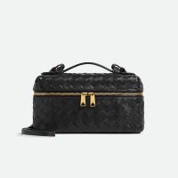 Bottega Veneta Bang Bang Vanity Case In Intrecciato Leather Black/Gold