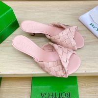 Bottega Veneta Blink 50 Slides Women Intrecciato Calfskin Pink