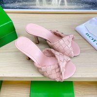 Bottega Veneta Blink 80 Slides Women Intrecciato Calfskin Pink