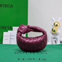 Bottega Veneta Micro Jodie Top Handle Bag In Intrecciato Leather Burgundy