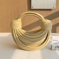 Bottega Veneta Double Knot Handbag In Tubular Lambskin Khaki