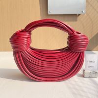 Bottega Veneta Double Knot Handbag In Tubular Lambskin Red