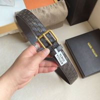 Bottega Veneta Extra Long Intrecciato Belt Calfskin with Square Buckle Coffee