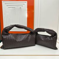 Bottega Veneta Hop Shoulder Bag In Intrecciato Leather Coffee
