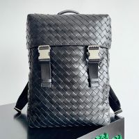 Bottega Veneta Flap Backpack In Intrecciato Calfskin Black/Silver