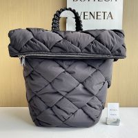 Bottega Veneta Cassette Backpack In Intrecciato Padded Nylon Black