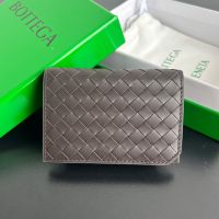 Bottega Veneta Business Card Case In Intrecciato Piccolo Calfskin Coffee