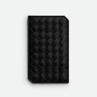 Bottega Veneta Vertical Card Case In Intrecciato Piccolo Calfskin Black