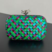 Bottega Veneta Knot Clutch In Intrecciato Snakeskin Multicolor