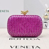 Bottega Veneta Knot Clutch In Intrecciato Snakeskin Rose