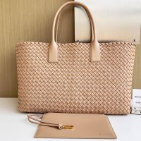 Bottega Veneta Large Cabat Tote 51 In Intreccio Lambskin Apricot