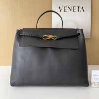 Bottega Veneta Large Ciao Ciao Top Handle Bag In Silky Calfskin Black