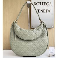 Bottega Veneta Large Gemelli Shoulder Bag In Intrecciato Lambskin Light Green