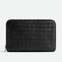 Bottega Veneta Medium Organizer In Intrecciato Calfskin Black