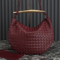 Bottega Veneta Large Sardine Shoulder Bag In Intrecciato Leather Burgundy