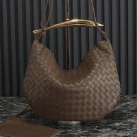 Bottega Veneta Large Sardine Shoulder Bag In Intrecciato Leather Coffee