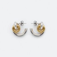 Bottega Veneta Loop Earrings In Metal Silver/Gold