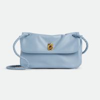 Bottega Veneta Madison Shoulder Bag In Intrecciato Leather Light Blue