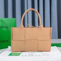 Bottega Veneta Medium Arco Tote 36 In Intreccio Calfskin and Suede Apricot