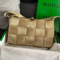 Bottega Veneta Large Cassette Crossbody Bag In Intreccio Nylon Khaki