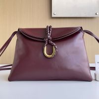 Bottega Veneta Medium Liberta Crossbody Bags In Smooth Calfskin Burgundy