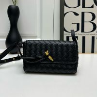 Bottega Veneta Mini Andiamo Crossbody Bag In Intrecciato Leather Black