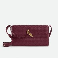 Bottega Veneta Mini Andiamo Crossbody Bag In Intrecciato Leather Burgundy