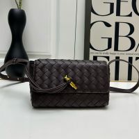Bottega Veneta Mini Andiamo Crossbody Bag In Intrecciato Leather Coffee