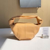 Bottega Veneta Mini Double Knot Top Handle Bag In Calfskin Apricot